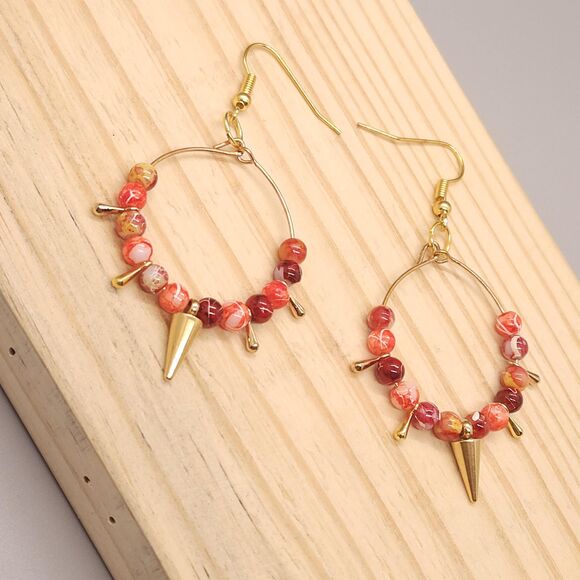 Golden Spike Blaze Earrings - Picture 3 of 3
